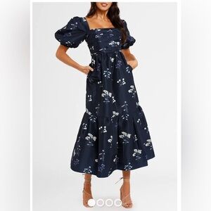 Self portrait navy floral dress NWT size 0